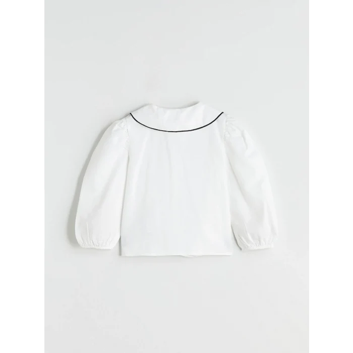 LCW Kids Ekru Bebe Yaka Kız Çocuk Gömlek