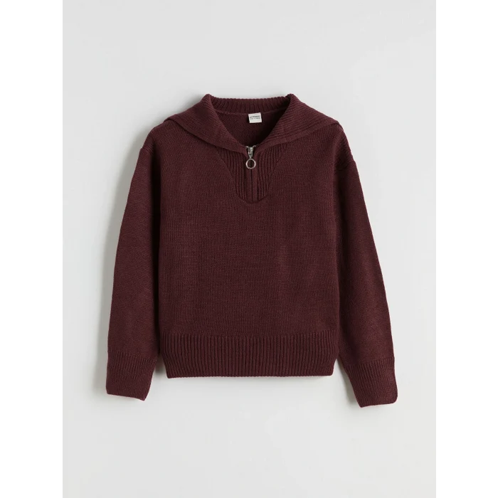 LCW Kids Mürdüm Polo Yaka Kız Çocuk Kazak