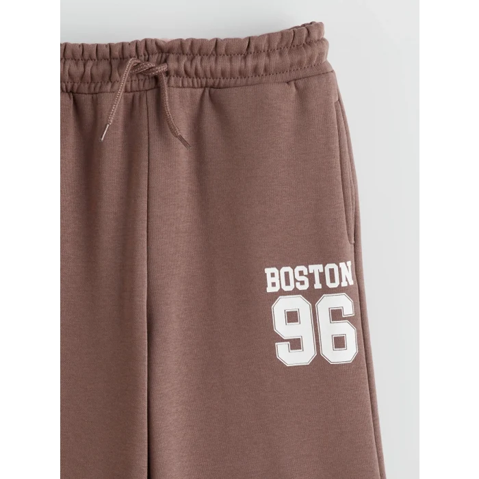 LCW Kids Kahverengi Beli Lastikli Kız Çocuk Eşofman Altı