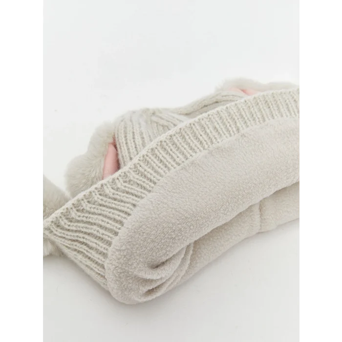 LCW ACCESSORIES Gri Hareketli Kız Çocuk Kar Şapkası