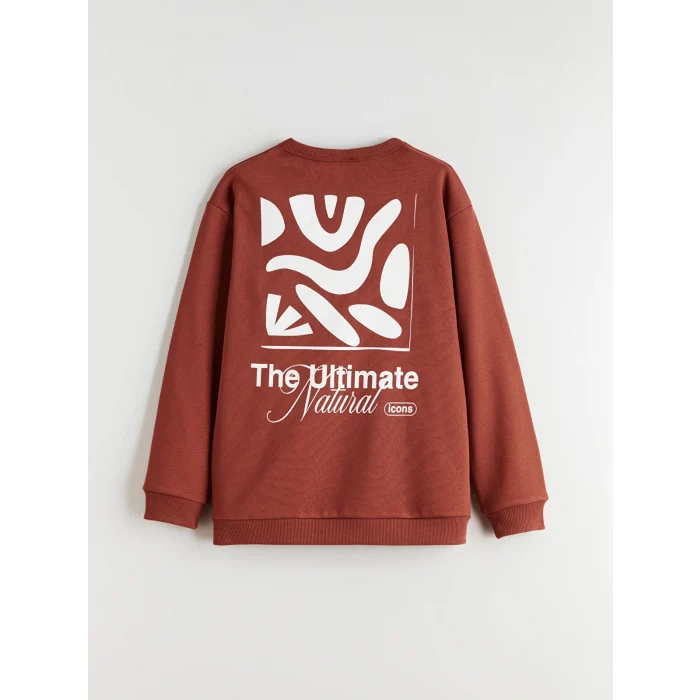 LCW Kids Turuncu Bisiklet Yaka Erkek Çocuk Kalın Sweatshirt