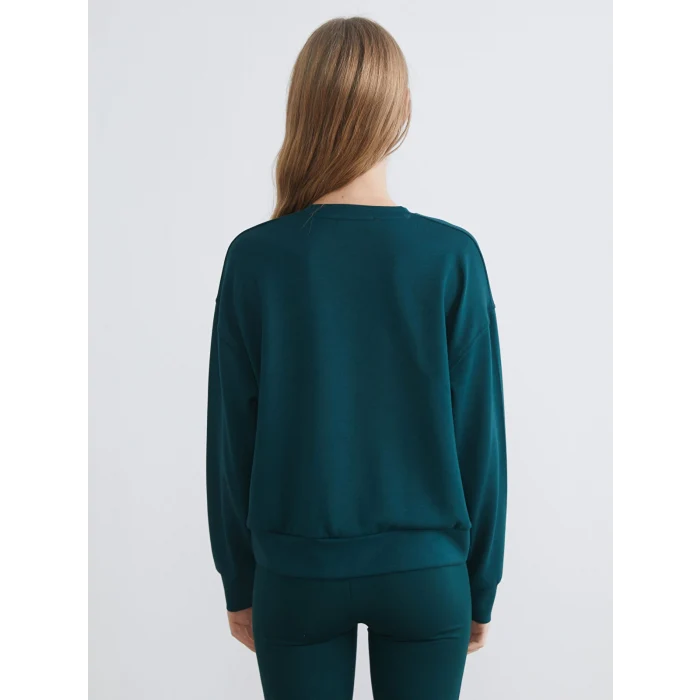 XSIDE Yeşil Manhattan Baskılı Kadın Sweatshirt