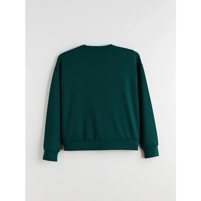 XSIDE Yeşil Manhattan Baskılı Kadın Sweatshirt