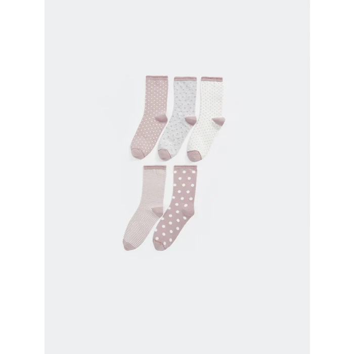 LCW DREAM Pembe Desenli Kadın Soket Çorap 5li