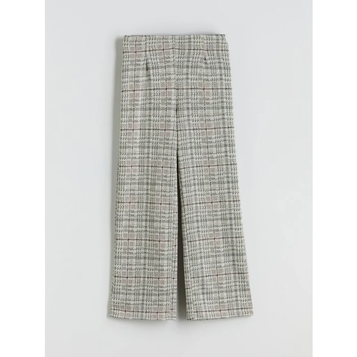 LCW Kids Bej Beli Lastikli Ekose Kız Çocuk Pantolon