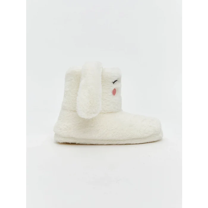 LCW STEPS Ekru Hayvan Figürlü Kız Çocuk Panduf