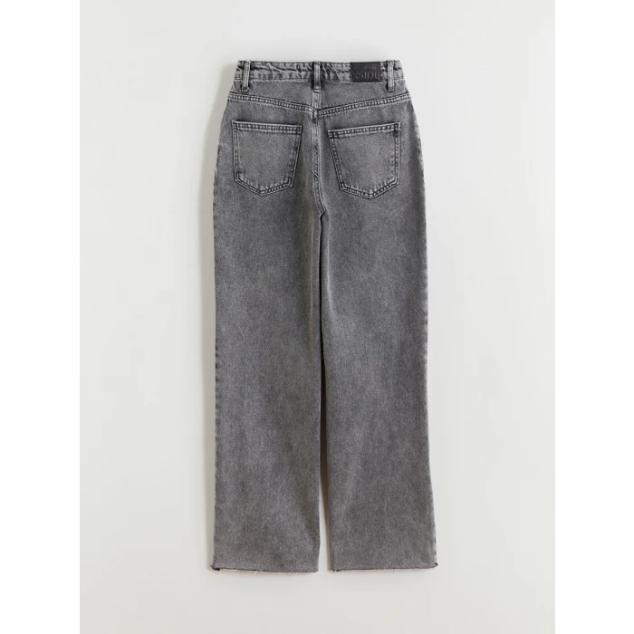 XSIDE Gri Straight Fit Kadın Jean Pantolon