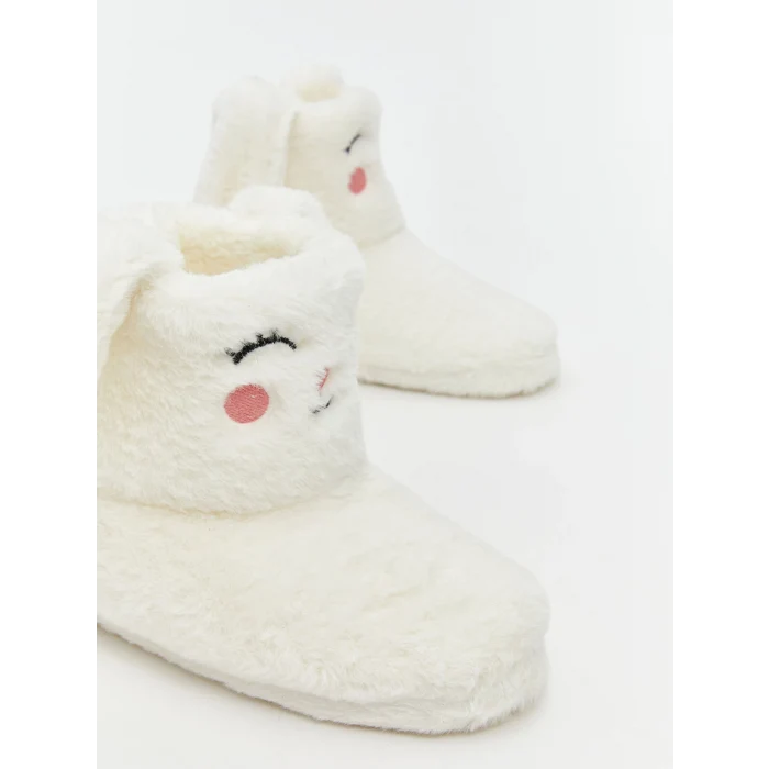 LCW STEPS Ekru Hayvan Figürlü Kız Çocuk Panduf