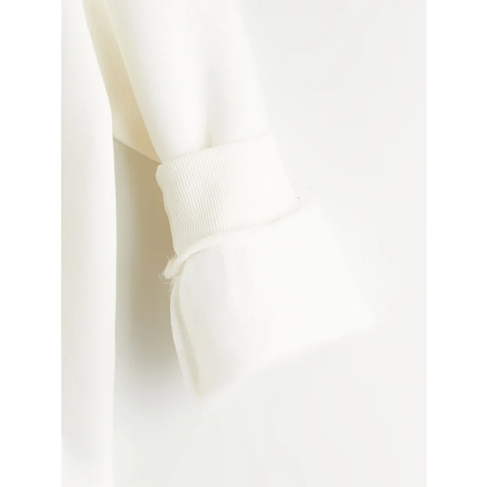 LCW Kids Ekru London Baskılı Kız Çocuk Kalın Sweatshirt