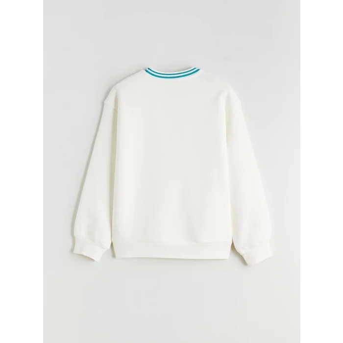 LCW Kids Ekru London Baskılı Kız Çocuk Kalın Sweatshirt