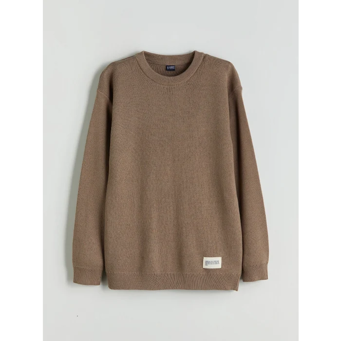 LCW Kids Kahverengi Bisiklet Yaka Erkek Çocuk Kazak