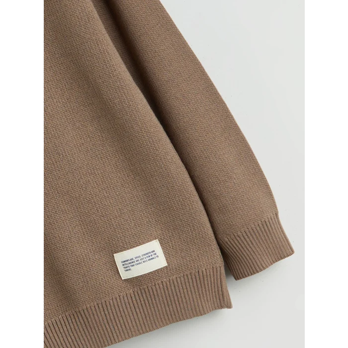 LCW Kids Kahverengi Bisiklet Yaka Erkek Çocuk Kazak