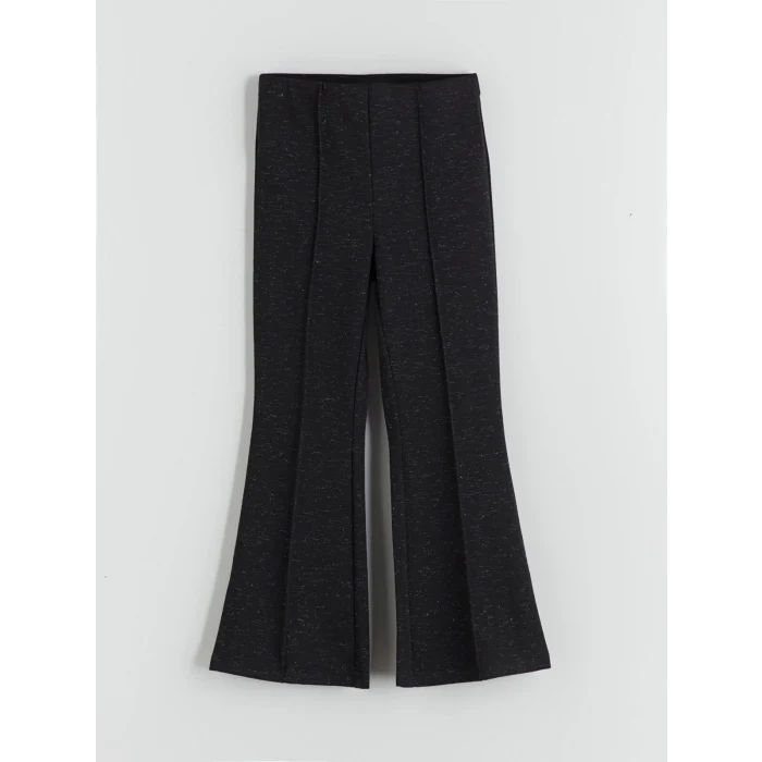 LCW Kids Siyah Beli Lastikli İspanyol Paça Kız Çocuk Tayt