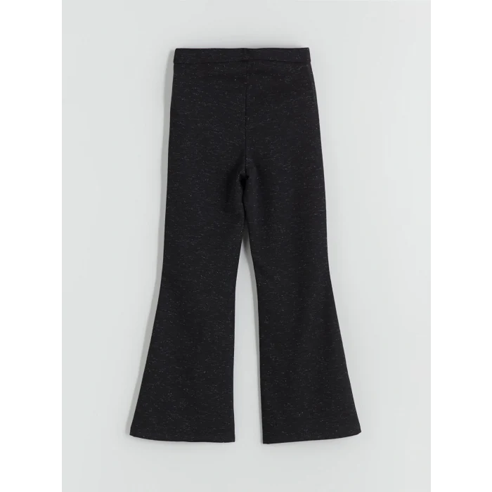 LCW Kids Siyah Beli Lastikli İspanyol Paça Kız Çocuk Tayt