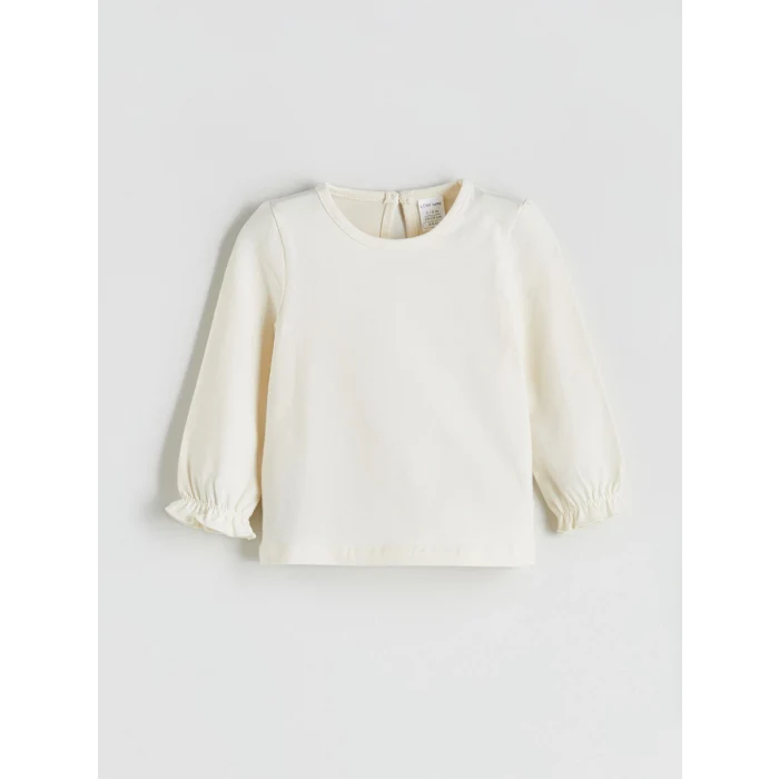 LCW baby Kahverengi Bisiklet Yaka Fiyonk Detaylı Kız Bebek Elbise ve Bluz