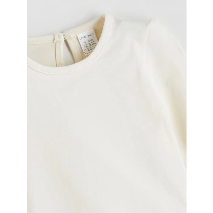 LCW baby Kahverengi Bisiklet Yaka Fiyonk Detaylı Kız Bebek Elbise ve Bluz