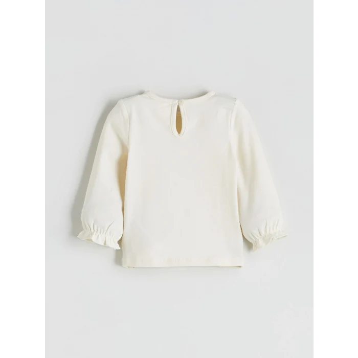 LCW baby Kahverengi Bisiklet Yaka Fiyonk Detaylı Kız Bebek Elbise ve Bluz