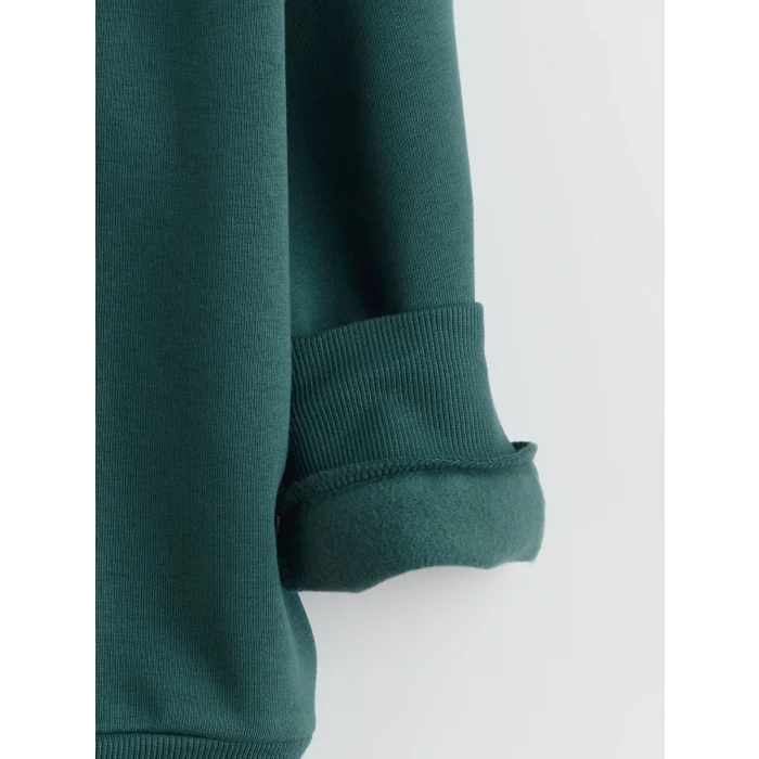 LCW Kids Petrol Bisiklet Yaka California Baskılı Kız Çocuk Sweatshirt