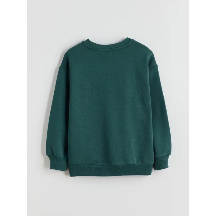 LCW Kids Petrol Bisiklet Yaka California Baskılı Kız Çocuk Sweatshirt