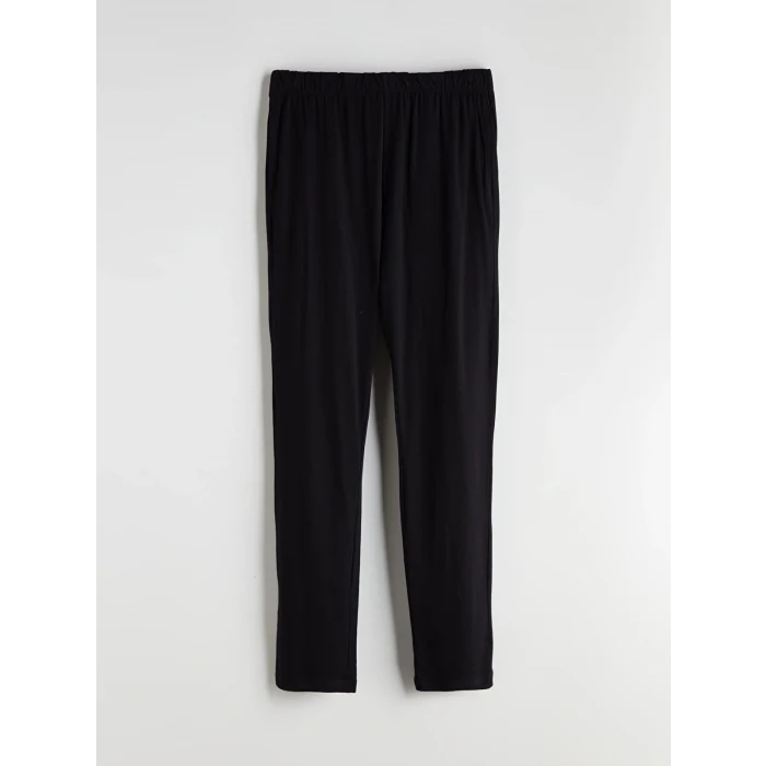 LC WAIKIKI Siyah Bisiklet Yaka Uzun Kollu Erkek Pijama Takımı