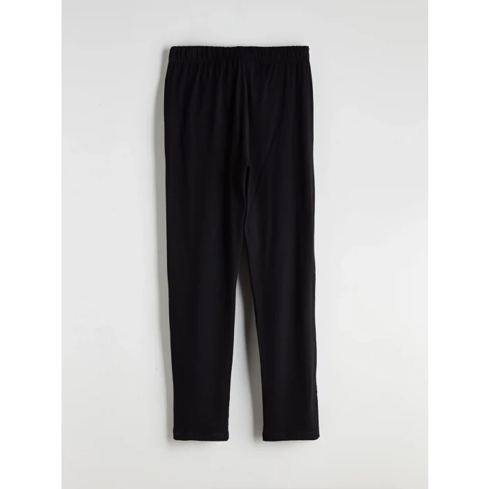 LC WAIKIKI Siyah Bisiklet Yaka Uzun Kollu Erkek Pijama Takımı