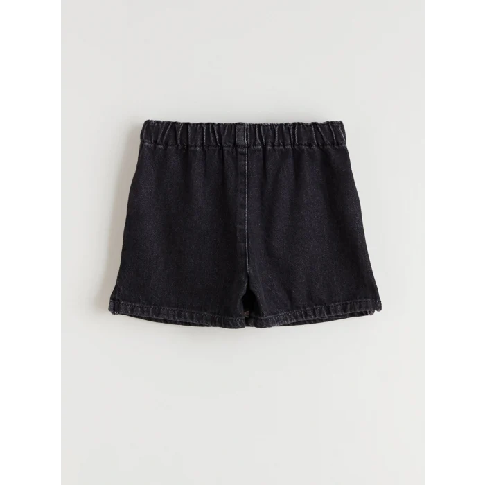 LCW Kids Siyah Fiyonk Nakışlı Kız Çocuk Şort Etek ve Külotlu Çorap