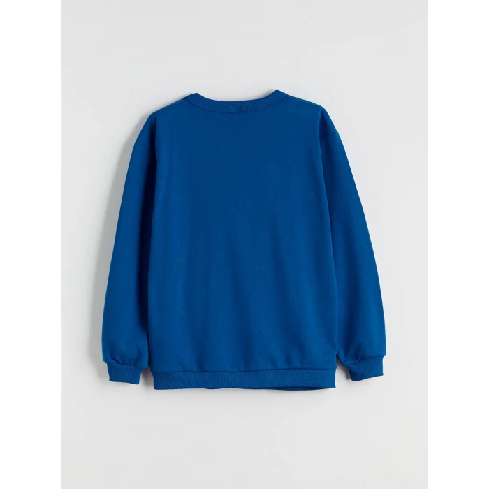 LCW Kids Mavi Bisiklet Yaka Erkek Çocuk Sweatshirt