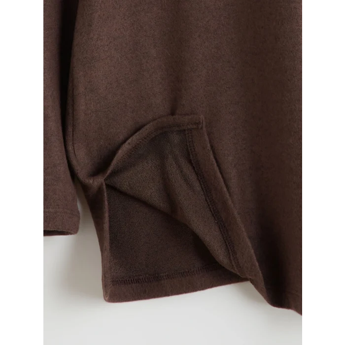 LCWAIKIKI Classic Kahverengi Bisiklet Yaka Kadın Tişört