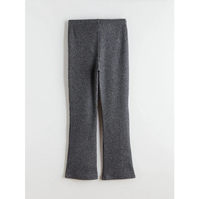 LCW Kids Gri Fitilli İspanyol Paça Kız Çocuk Tayt