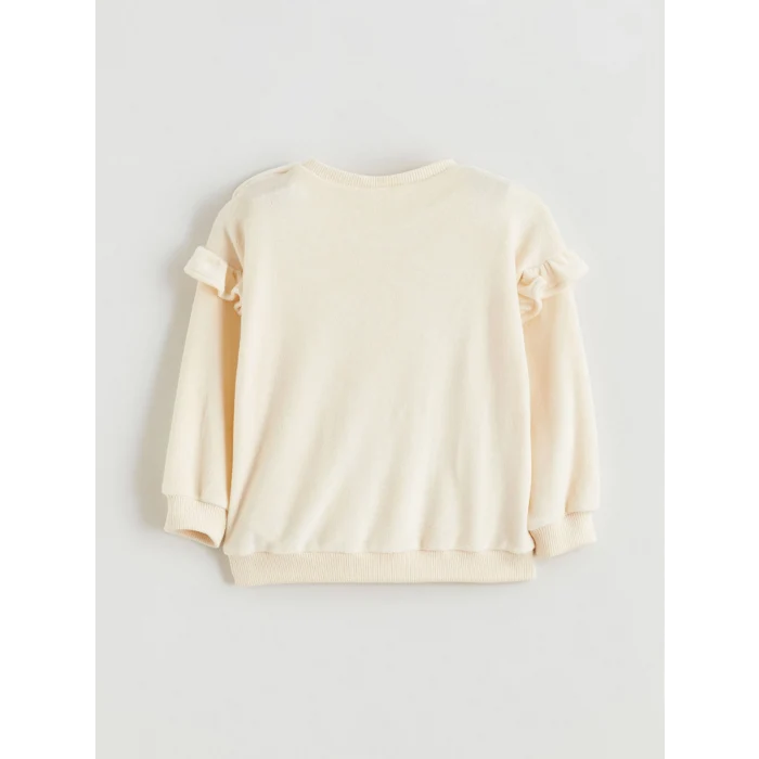 LC WAIKIKI Ekru Kız Bebek Sweatshirt ve Tayt Pantolon 2li