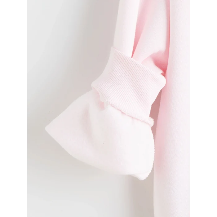 LCW Kids Pembe Bisiklet Yaka Minecraft Baskılı Kız Çocuk Sweatshirt