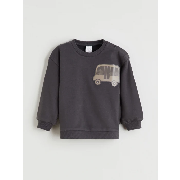 LCW baby Gri Bisiklet Yaka Erkek Bebek Sweatshirt ve Eşofman Alt 2li