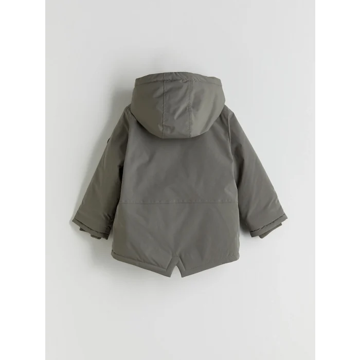 LCW Kids Haki Kapüşonlu Astarlı Erkek Çocuk Mont