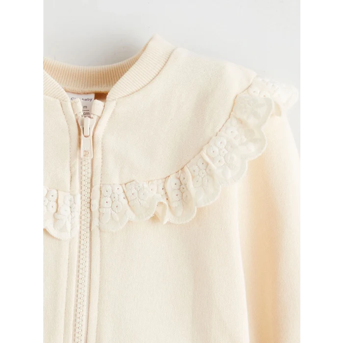 LCW baby Bej Kız Bebek Hırka ve Pantolon 2li Takım