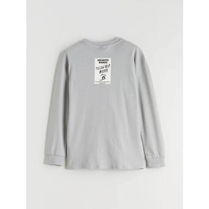 LCW Kids Gri Bisiklet Yaka Erkek Çocuk Tişört