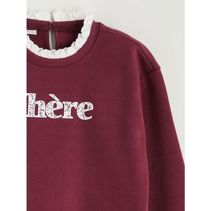 LCW Kids Mürdüm Bisiklet Yaka Kız Çocuk Sweatshirt