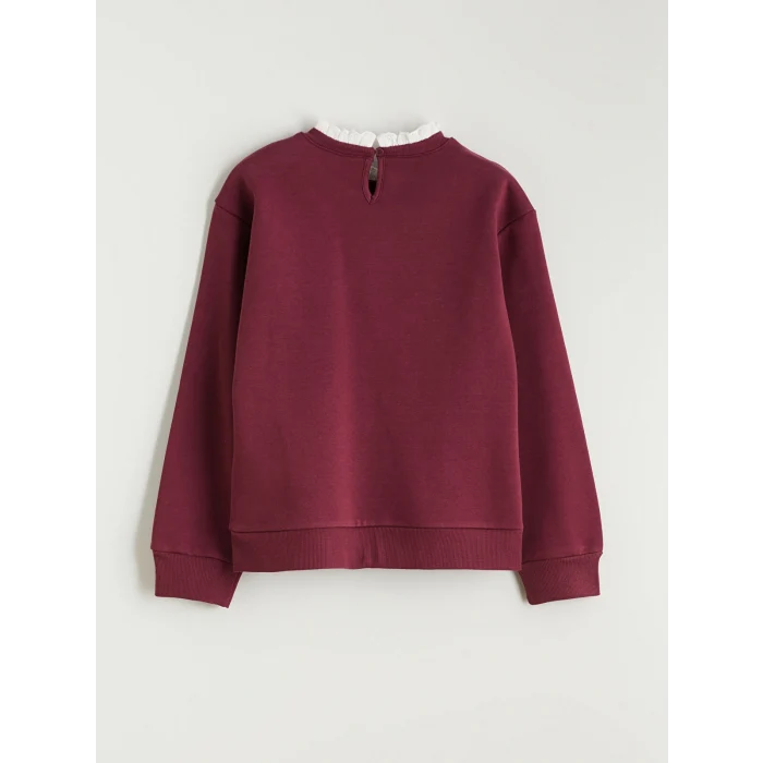 LCW Kids Mürdüm Bisiklet Yaka Kız Çocuk Sweatshirt