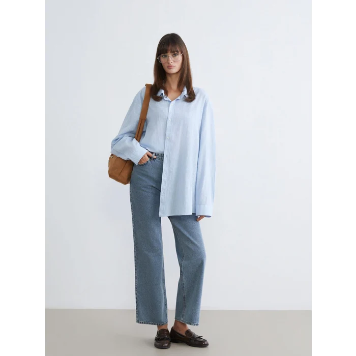 LCWAIKIKI Classic İndigo Wideleg Kadın Jean Pantolon