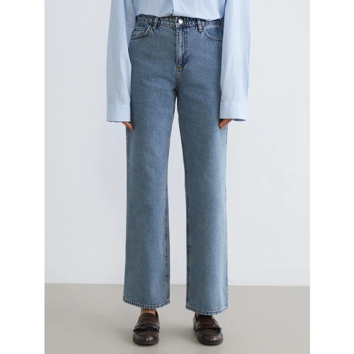 LCWAIKIKI Classic İndigo Wideleg Kadın Jean Pantolon