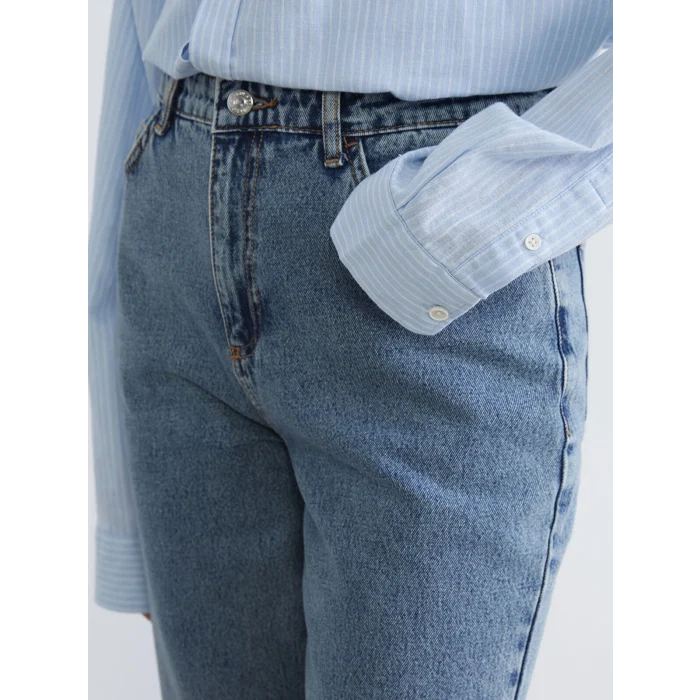 LCWAIKIKI Classic İndigo Wideleg Kadın Jean Pantolon