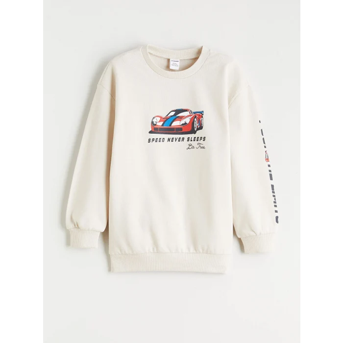 LCW Kids Gri Bisiklet Yaka Erkek Çocuk Sweatshirt ve Eşofman Alt