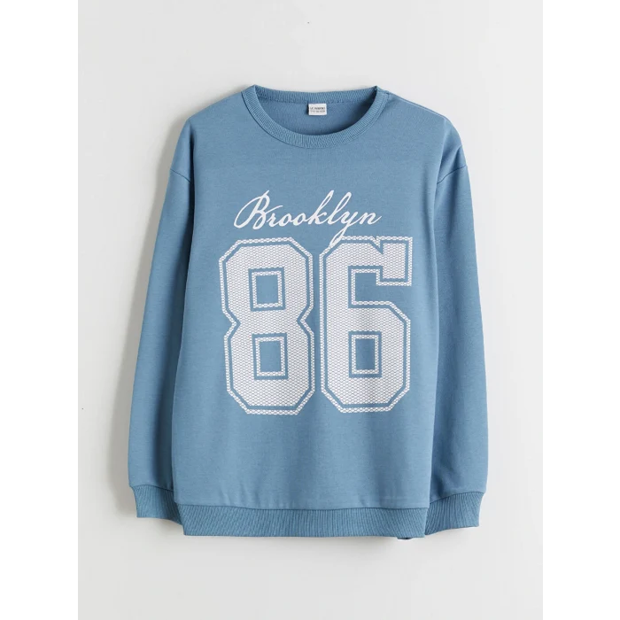 LCW Kids İndigo Bisiklet Yaka Erkek Çocuk Tişört