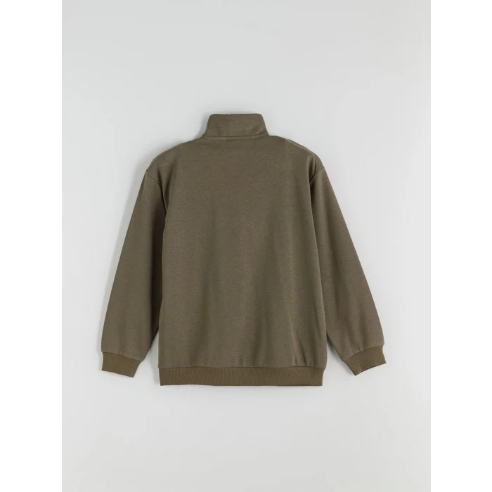 LCW Kids Haki Dik Yaka Erkek Çocuk Sweatshirt