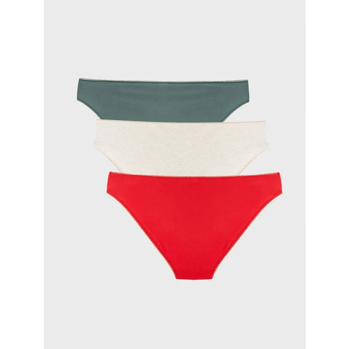 LCW DREAM Yeşil Düz Bikini Külot 3lü