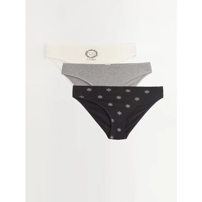 LCW DREAM Siyah Baskılı Bikini Külot 3lü