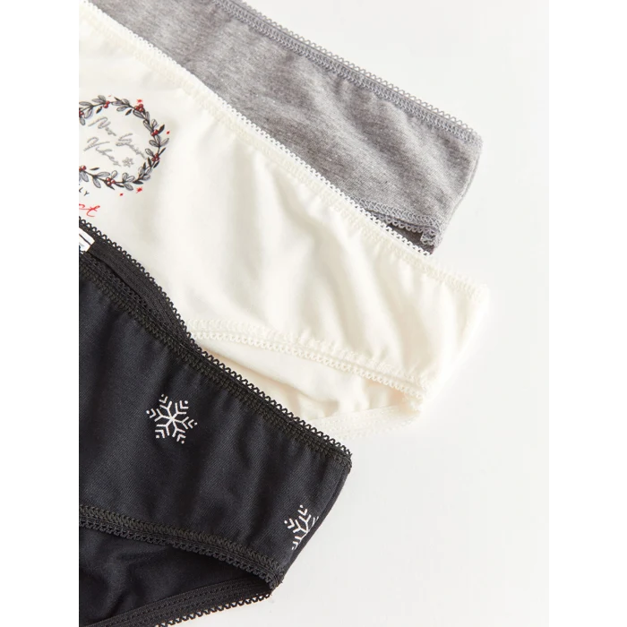 LCW DREAM Siyah Baskılı Bikini Külot 3lü