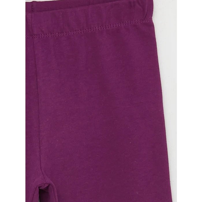 LCW Kids Mor Beli Lastikli Basic Kız Çocuk Uzun Tayt