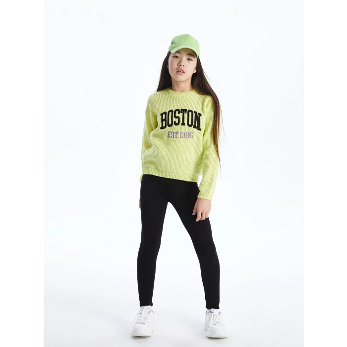 LCW Kids Siyah Beli Lastikli Basic Kız Çocuk Tayt