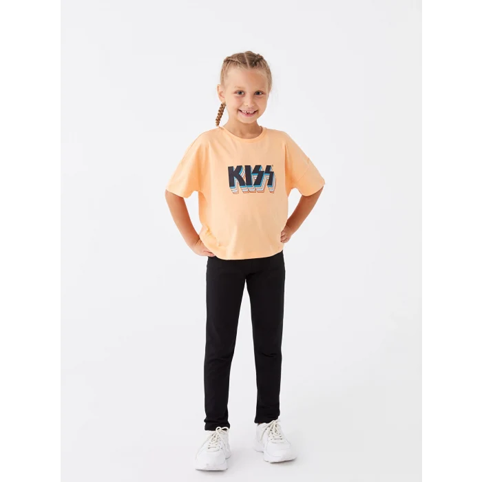 LCW Kids Siyah Beli Lastikli Basic Kız Çocuk Uzun Tayt