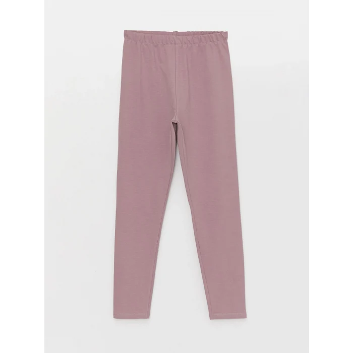 LCW Kids Lila Beli Lastikli Basic Kız Çocuk Uzun Tayt